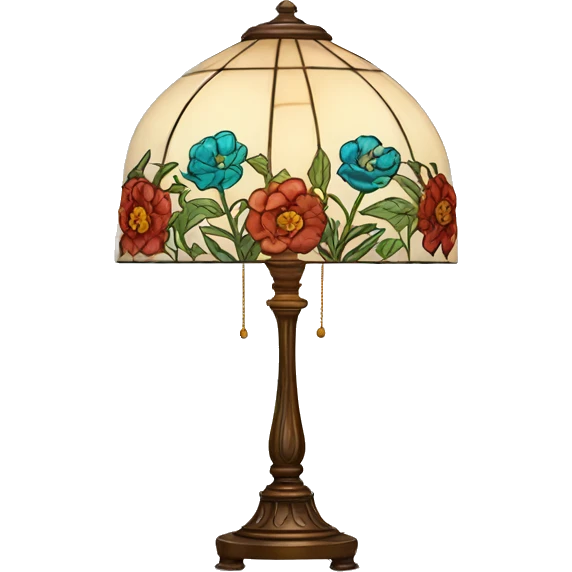 Tiffany lamp with flowers emoji