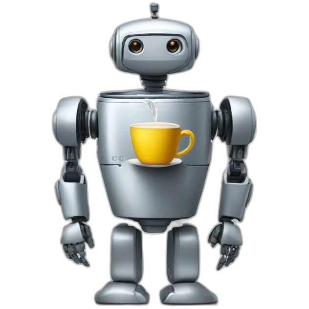 ROBOT DRINKING TEA lipton emoji