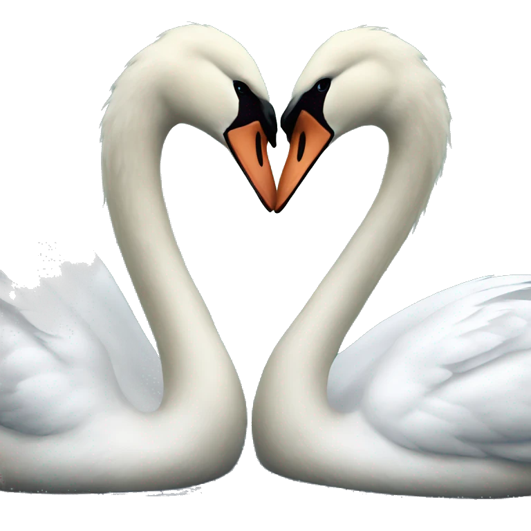 2 swans kissing emoji