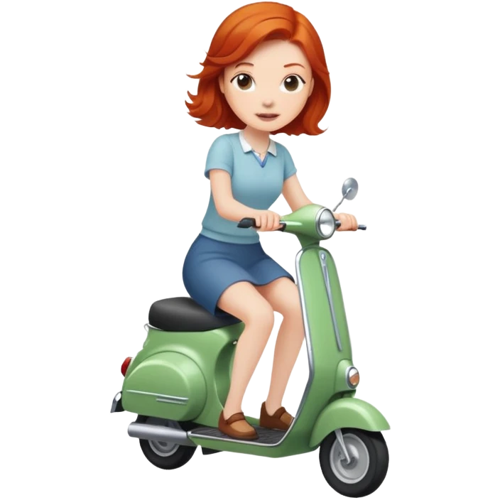 Redhead riding scooter emoji