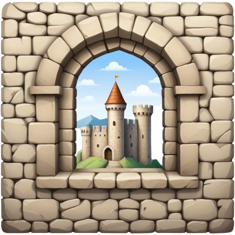 Castle wall with stone and small windows emoji