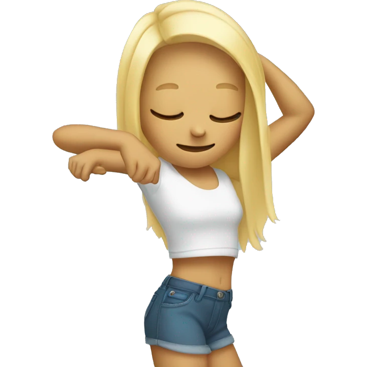 blond girl dabbing emoji