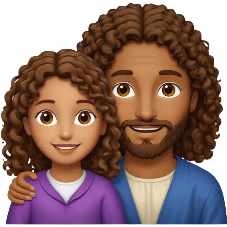 Jesus y una niña morena y crespa  emoji