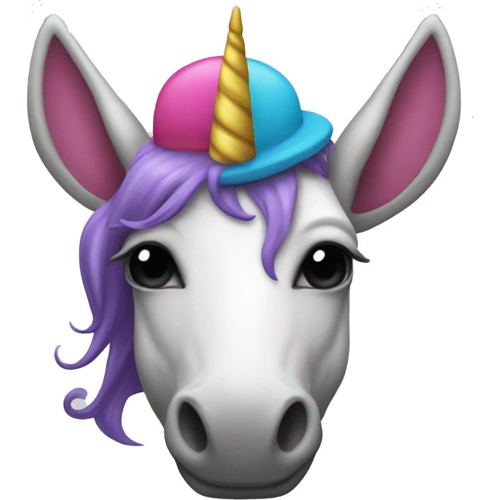 Unicorn wear a clown at  emoji