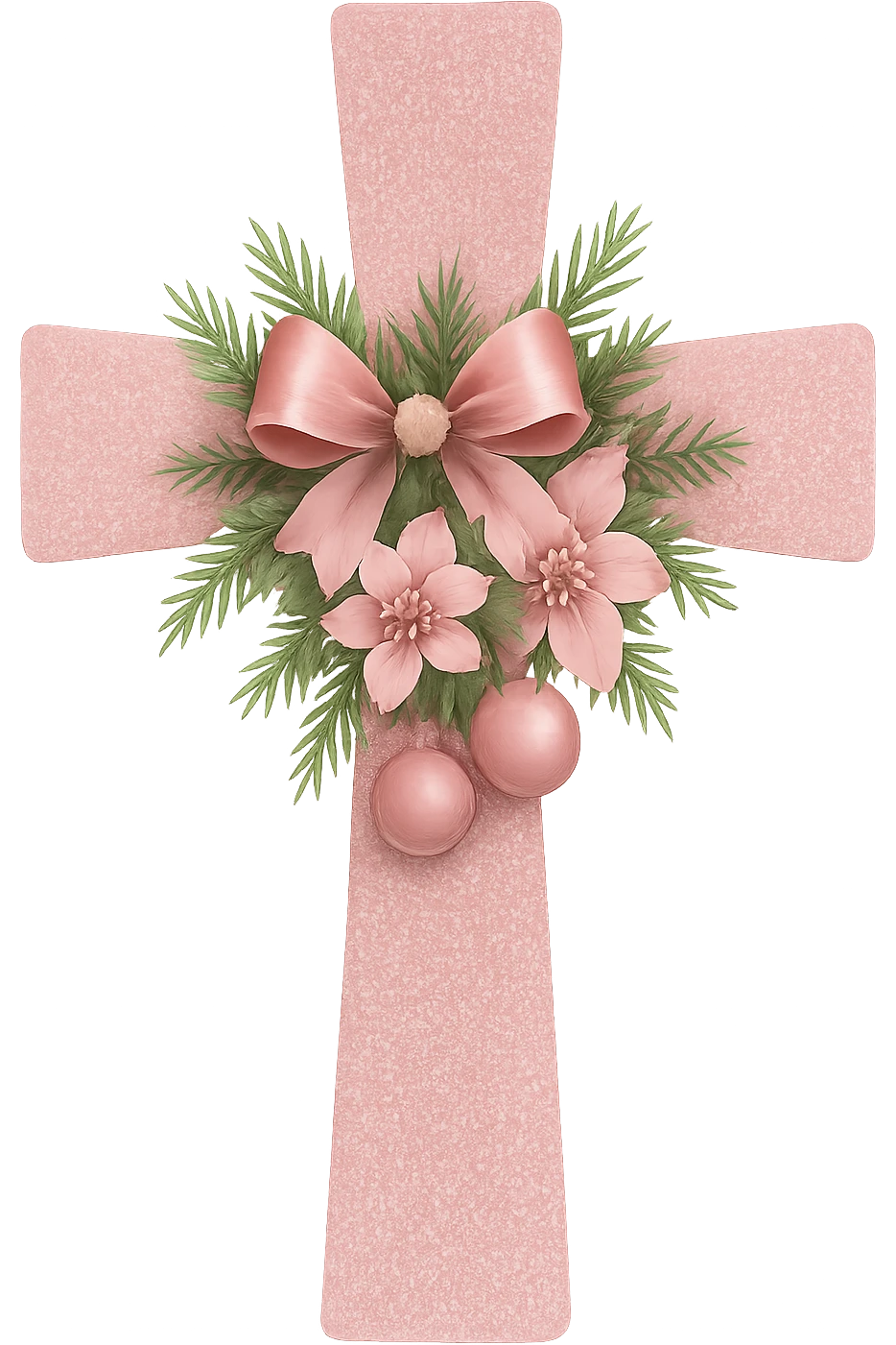 Pink christmas cross, remove background emoji