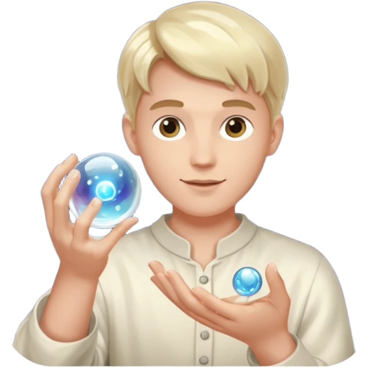 Medium holding magic glass ball emoji