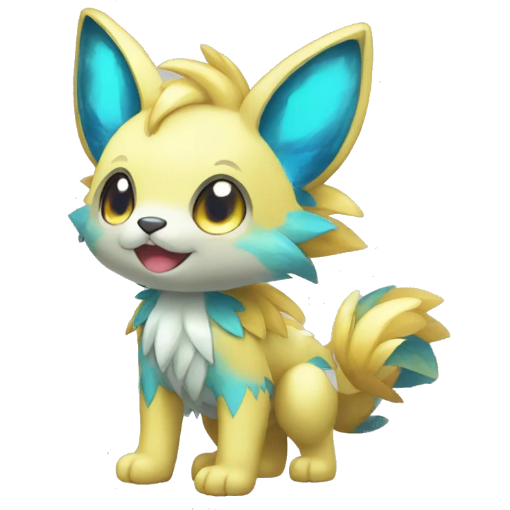 Cute cool shiny colorful animal hybrid Fakemon full body emoji