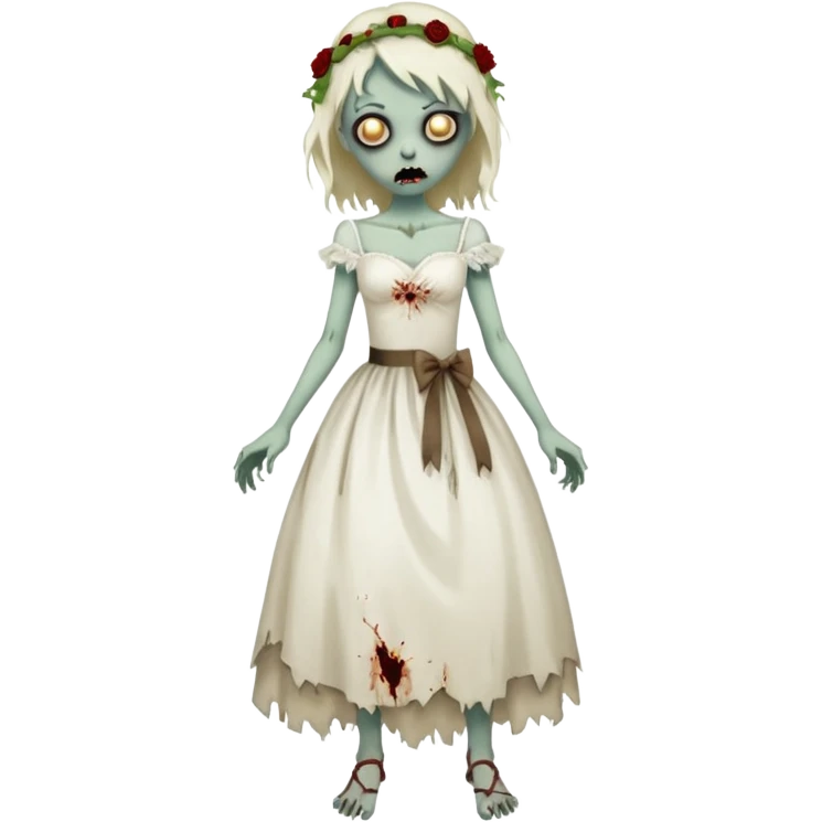 Zombie bride, crazy walk style emoji