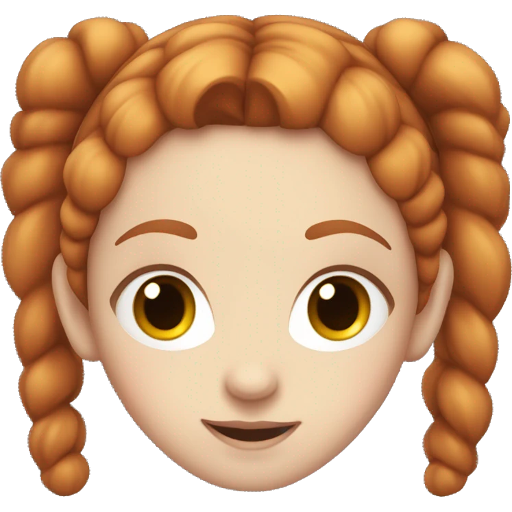 Red-haired girl in two ponytails with pale skin white sweater emoji
