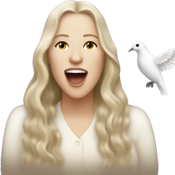 White winged dove singing Stevie nicks emoji