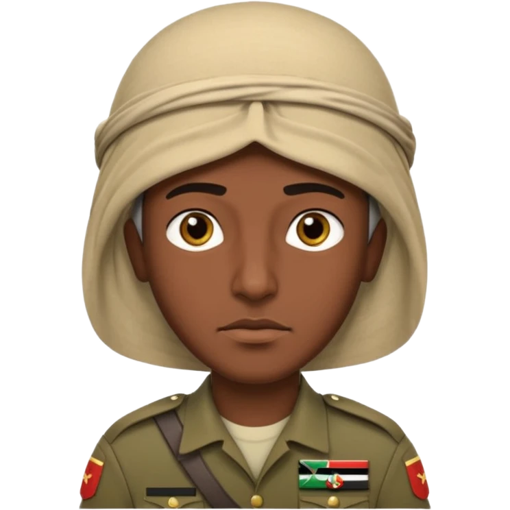 Arab 1984 soldier face without shoulders, only facre emoji