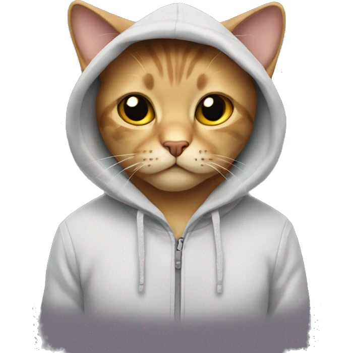 cat wearing a hoodie emoji