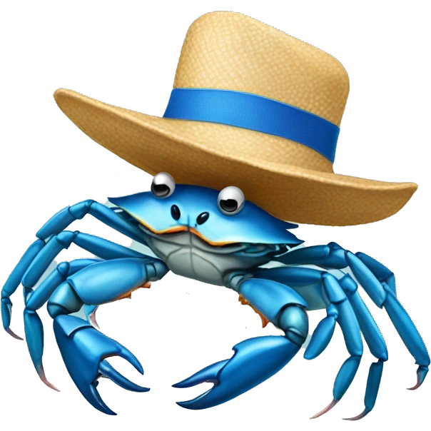 blue crab with a hat emoji