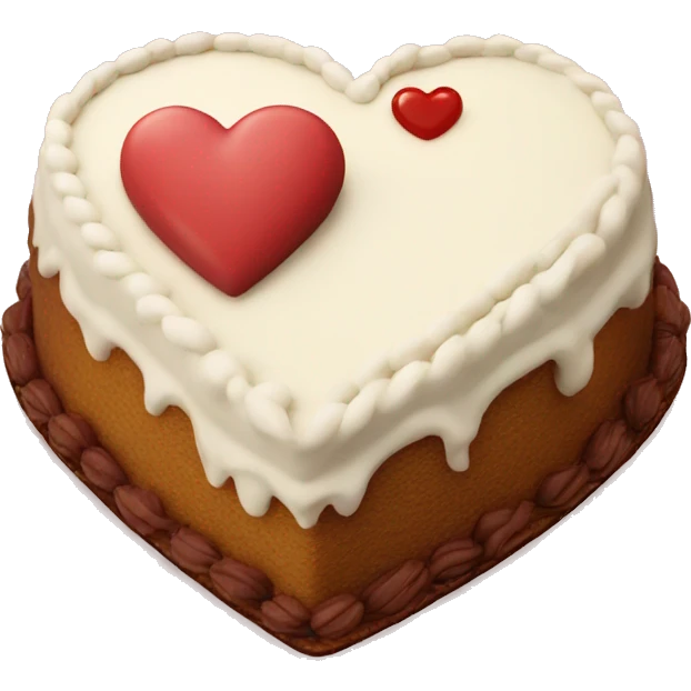 Vintage heart shaped cake emoji