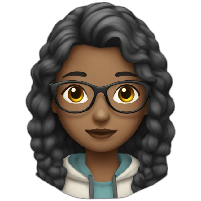 Girl with cat galsses emoji