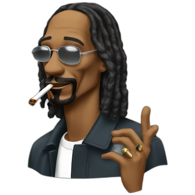 Snoop Dogg smoking a joint emoji