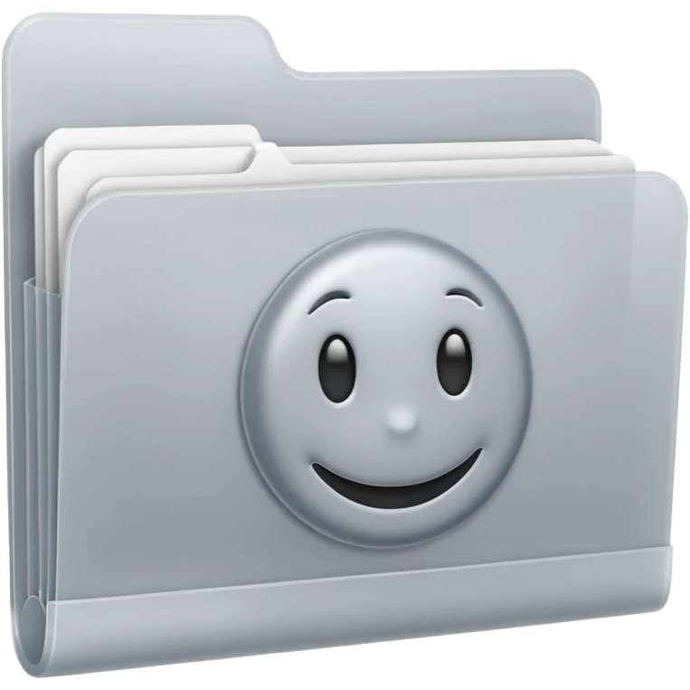 A **simple emoji-style icon** of a **frosted light-gray plastic folder** with **rounded corners**, **elastic string and button closure**, slightly translucent, clean front, subtle shading, and a small tax/forms symbol in one corner.
 emoji