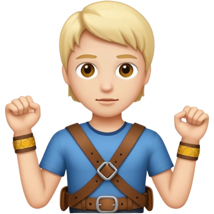 Person with straight face and belt in hand emoji