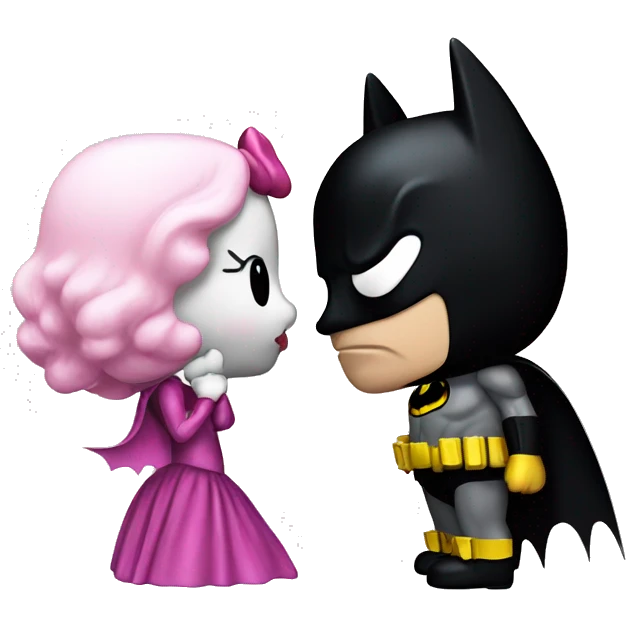 Hello kitty kissing batman emoji