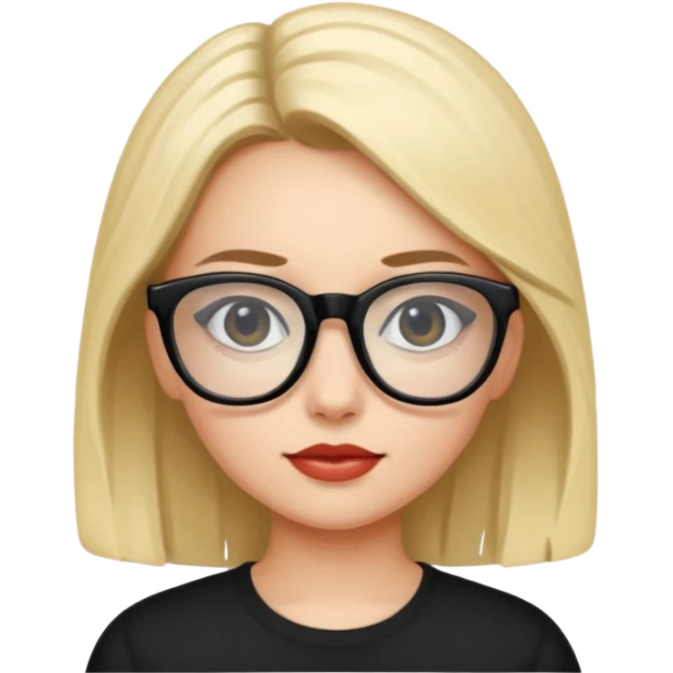 ragazzina con occhiali neri  emoji