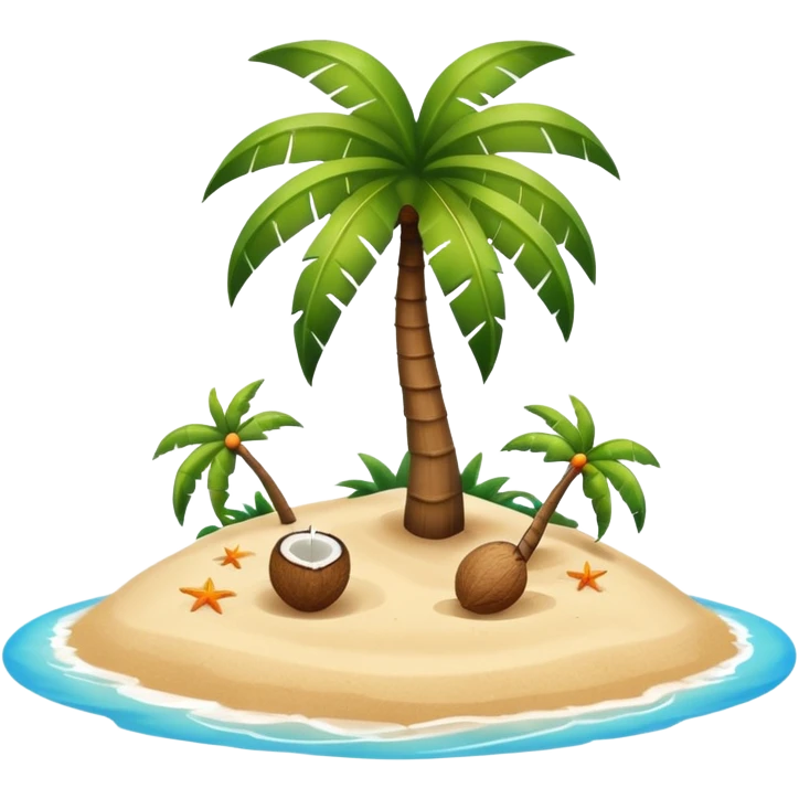 island with a coconut tree and beach emoji