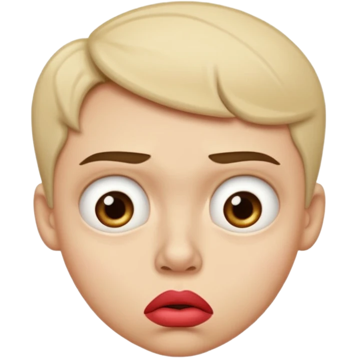 A wide-eyed, disgusted facial expression with raised eyebrows, flared nostrils, and exaggeratedly puckered lips. Expression clearly shows intense disapproval emoji
