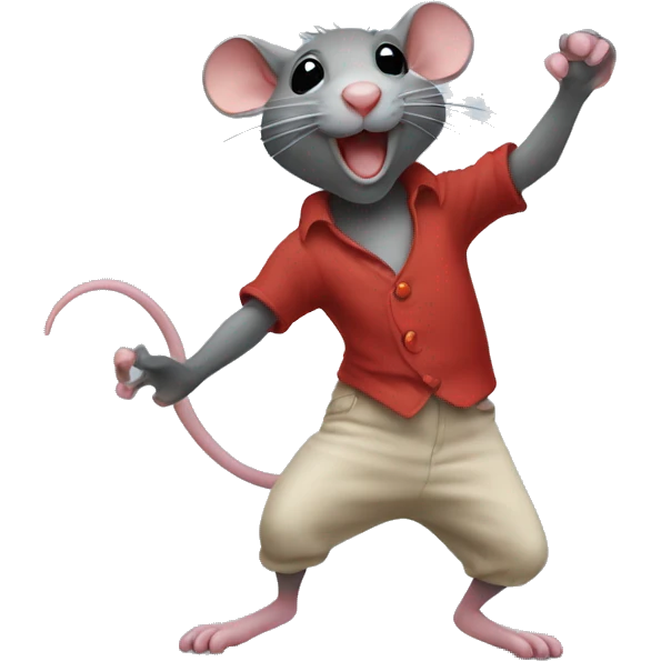 Dancing rat in love  emoji