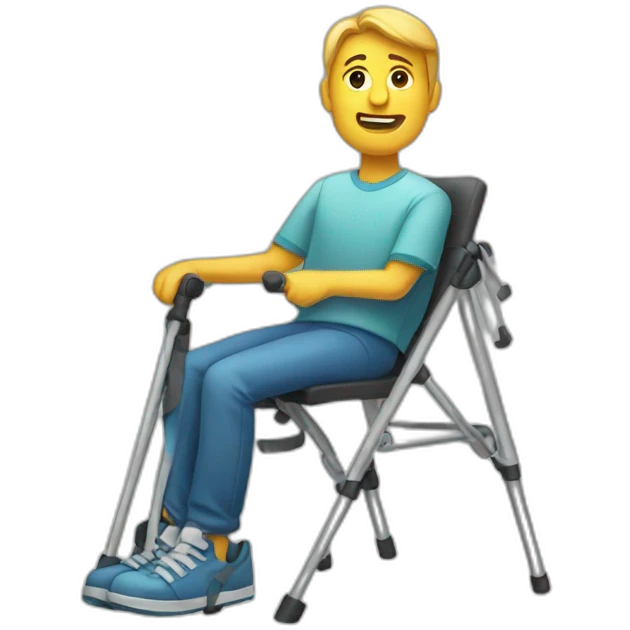 man with crutches emoji