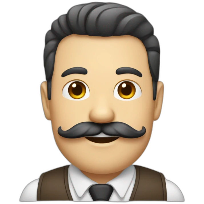 Un homme à la moustache brosse à dent bien carre emoji