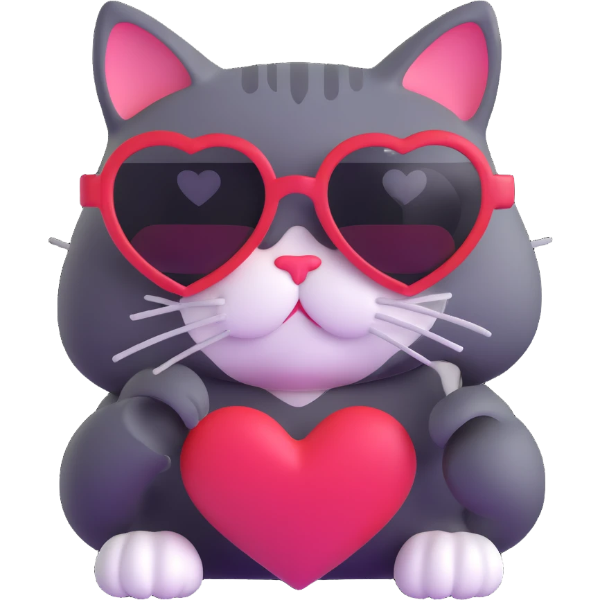 cat wearing heart-shaped sunglasses emoji