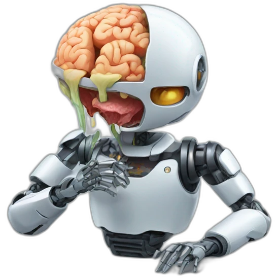 robot eating brain emoji