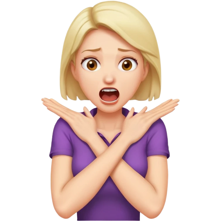 arms crossed hands on neck screaming woman  emoji