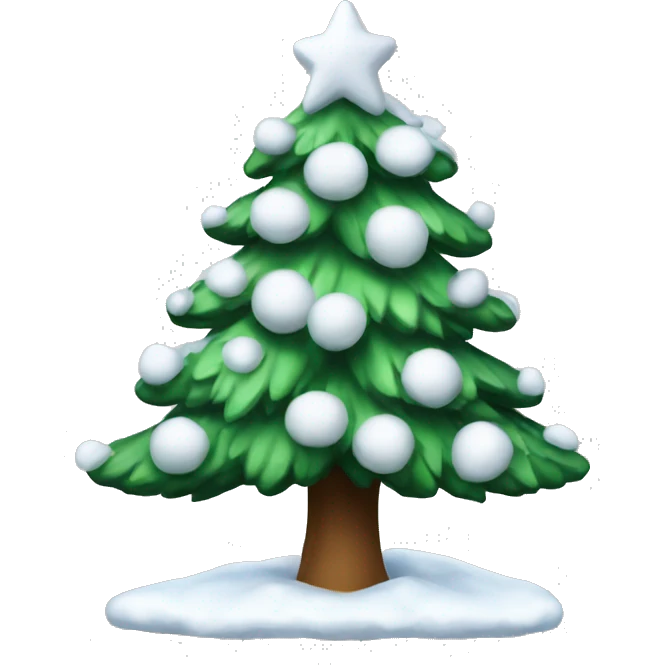 snowy christmas tree emoji