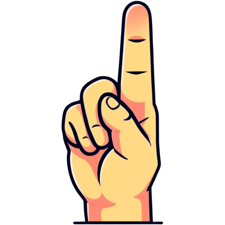 Pink middle finger emoji