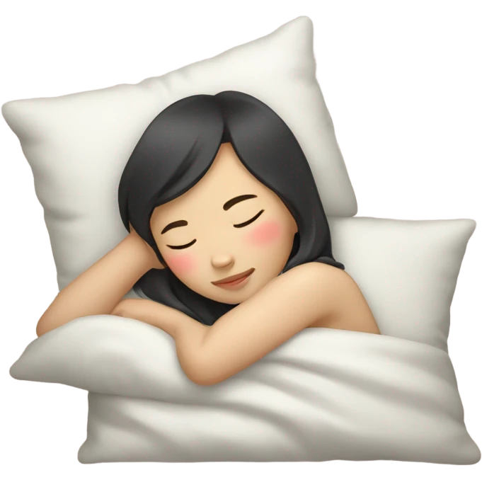 east asian girl sleeping emoji