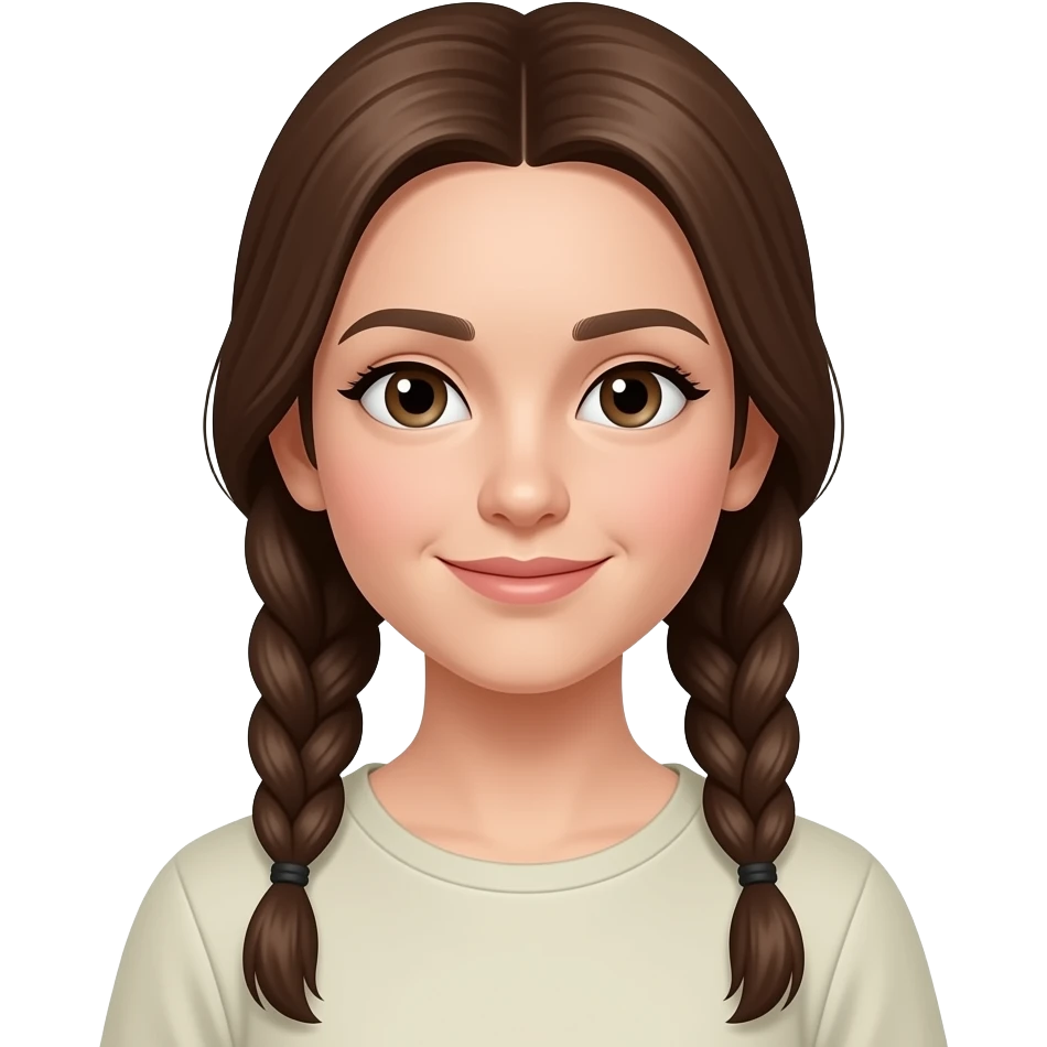 brown long haired white girl french braids emoji