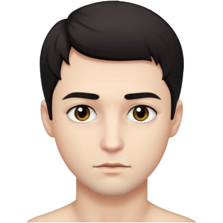 White sexy man emoji with short dark hair and dark seductive eyes emoji