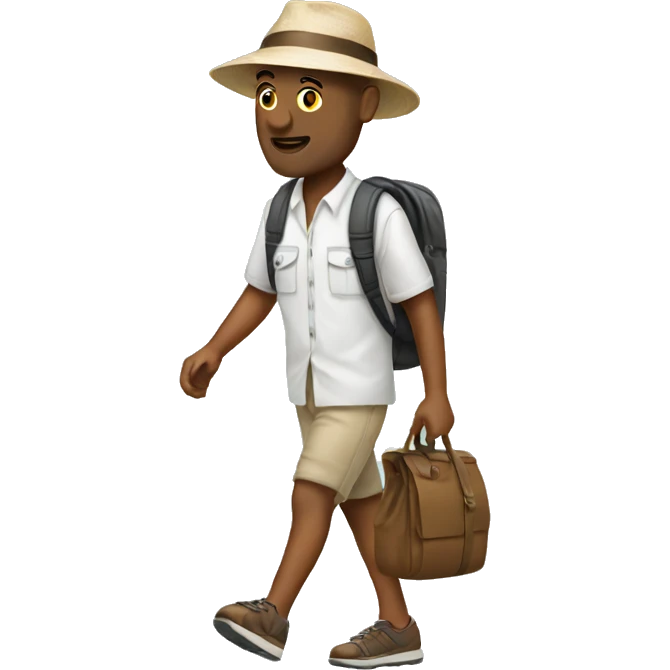 white tourist taking a walk emoji