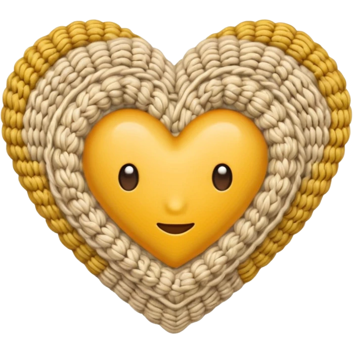 Knitted beige heart emoji