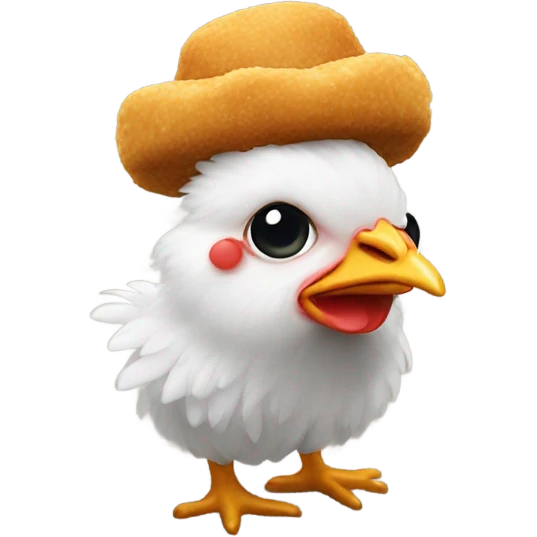 Chicken nugget with a hat emoji