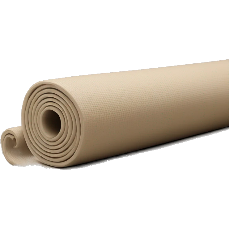 Realistic beige half rolled out yoga mat emoji