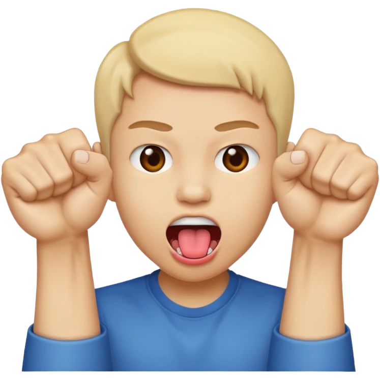 Tongue out face with two fists on top of eachother below the face emoji
