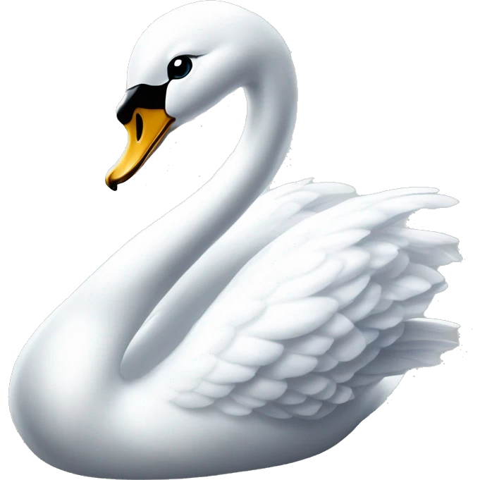 ethereal shiny beautiful elegant white swan emoji