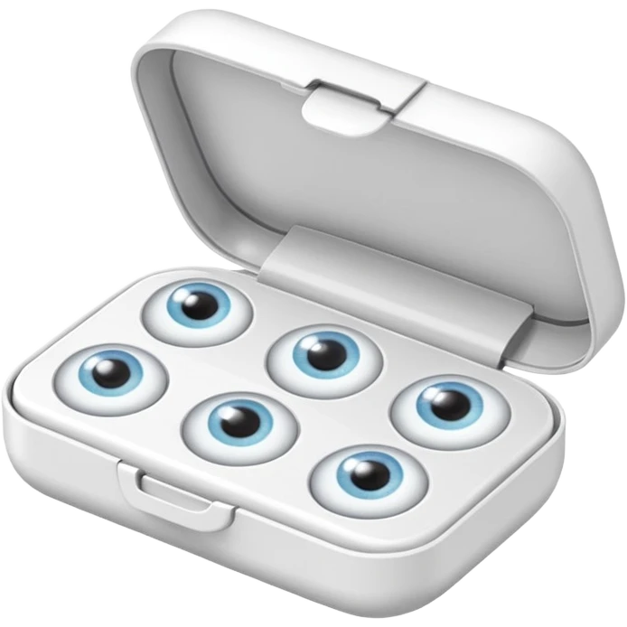 2 contact lenses white travel mini case emoji