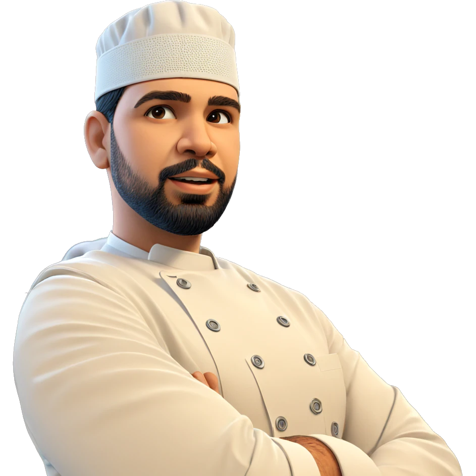 chef in focus with beard emoji