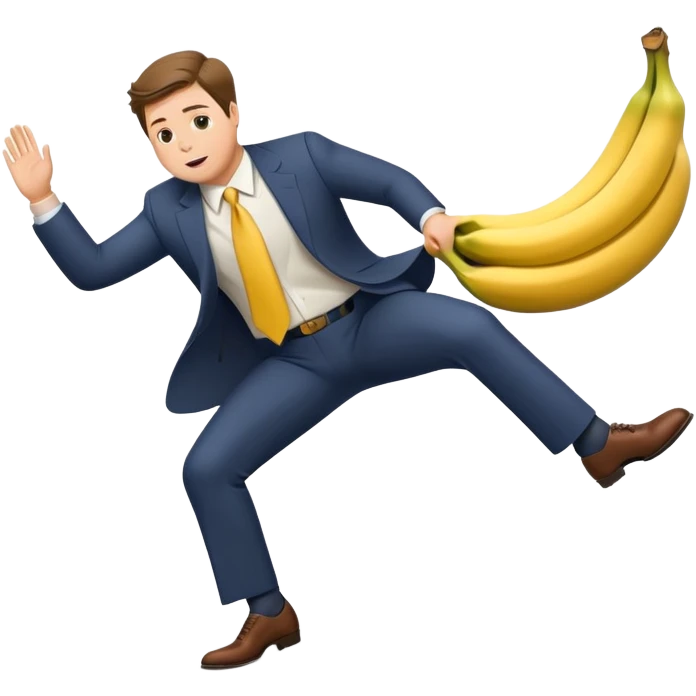 JD Vance stepping on a banana peel and falling backwards emoji