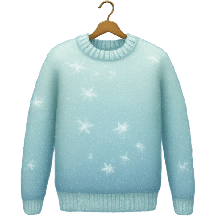 Knit sweater with ice glitter design emoji