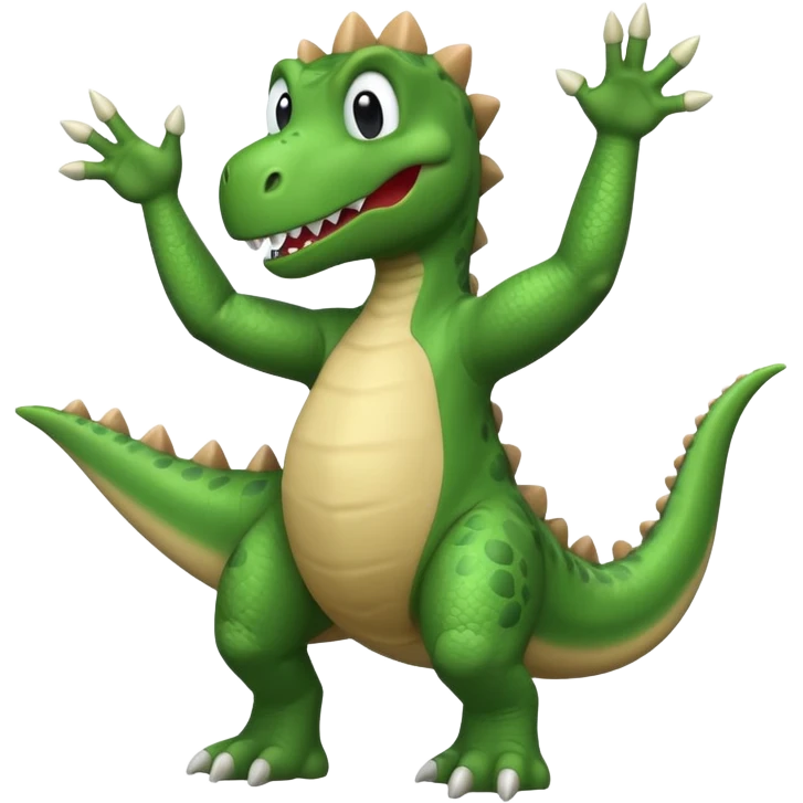 dinosaur doing a dab emoji