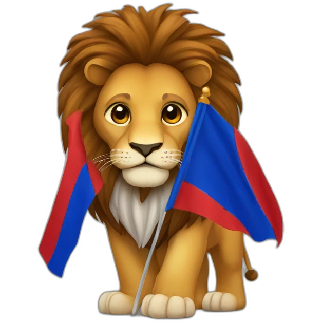 lion with an armenian flag emoji