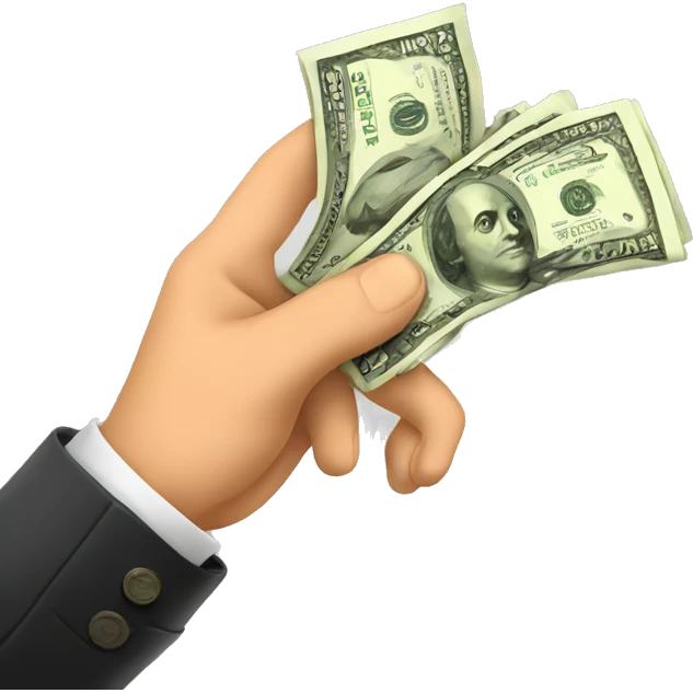 Hand with the money  emoji